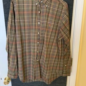 Ralph Lauren Brown Plaid Casual Shirt